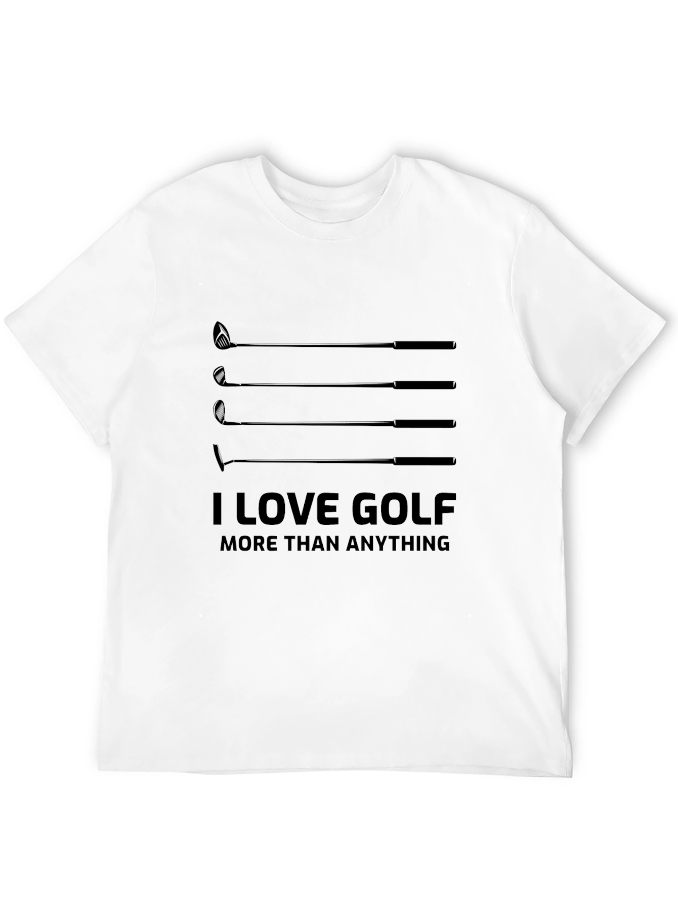 Black I Love Golf T-Shirt - Golf Clubs & Humorous Saying view 12
