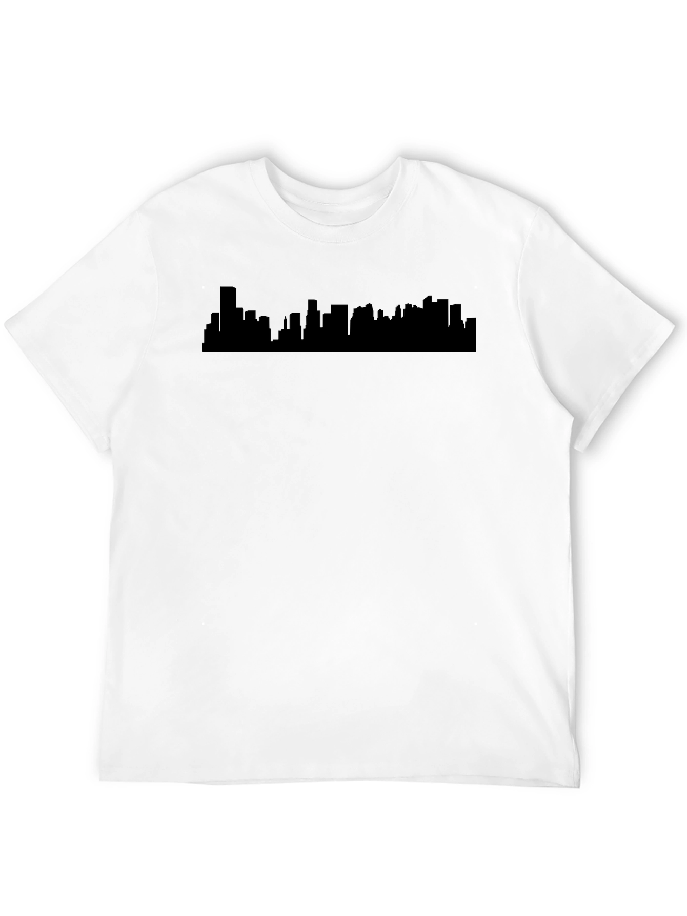 Black Cityscape Silhouette Tee - Modern Urban Style view 12