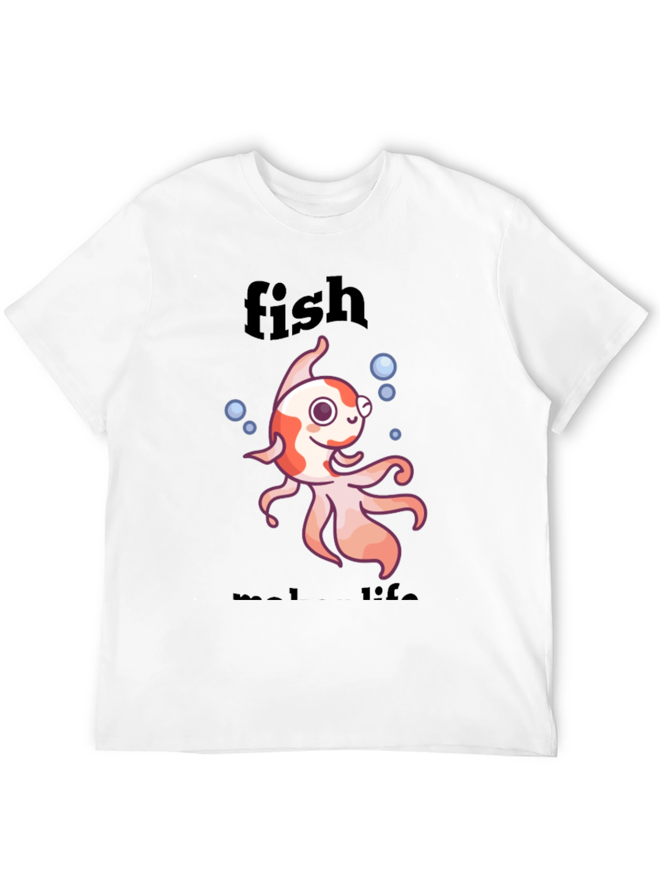 Black Fish Make Life T-Shirt - Fun Animal Design view 12