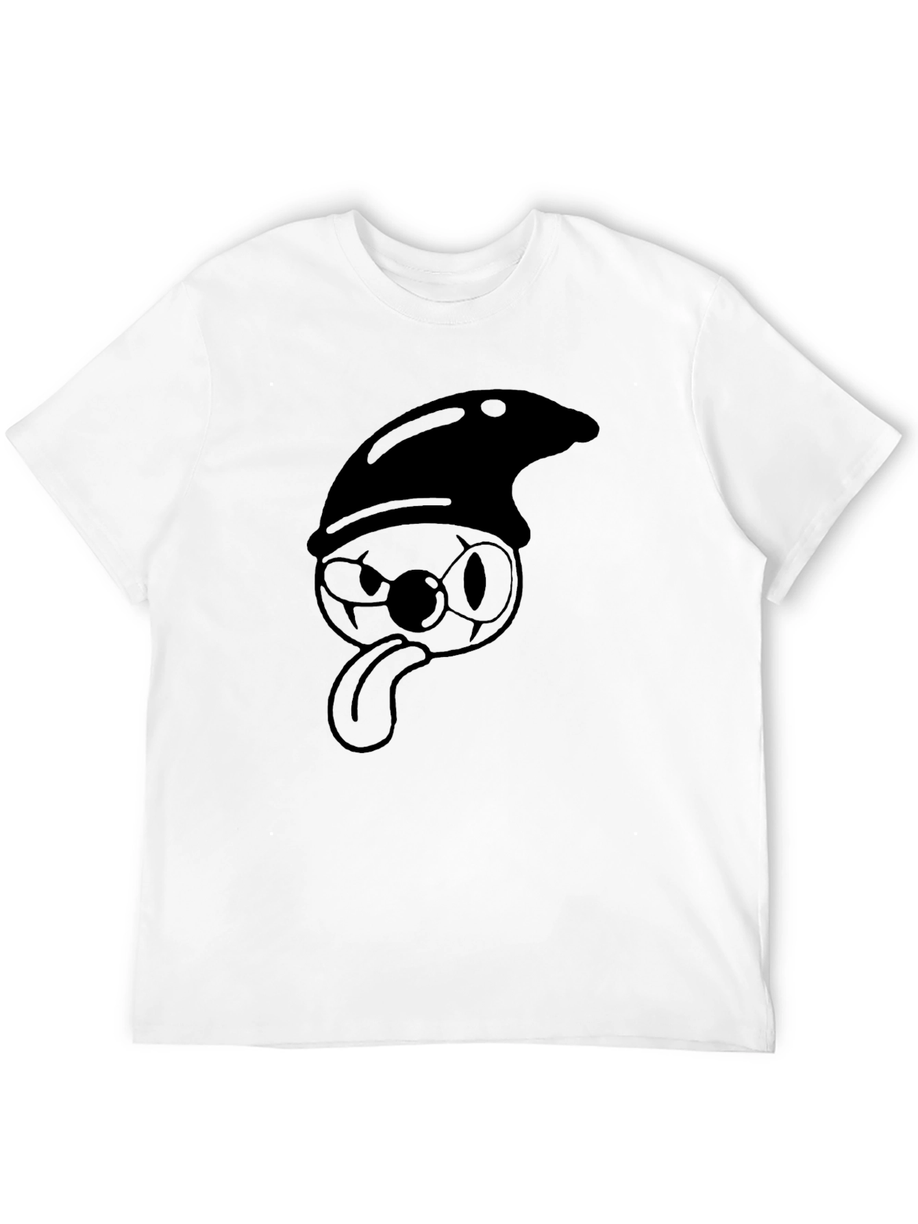 Black Funny Cartoon Character T-Shirt - Black view 12