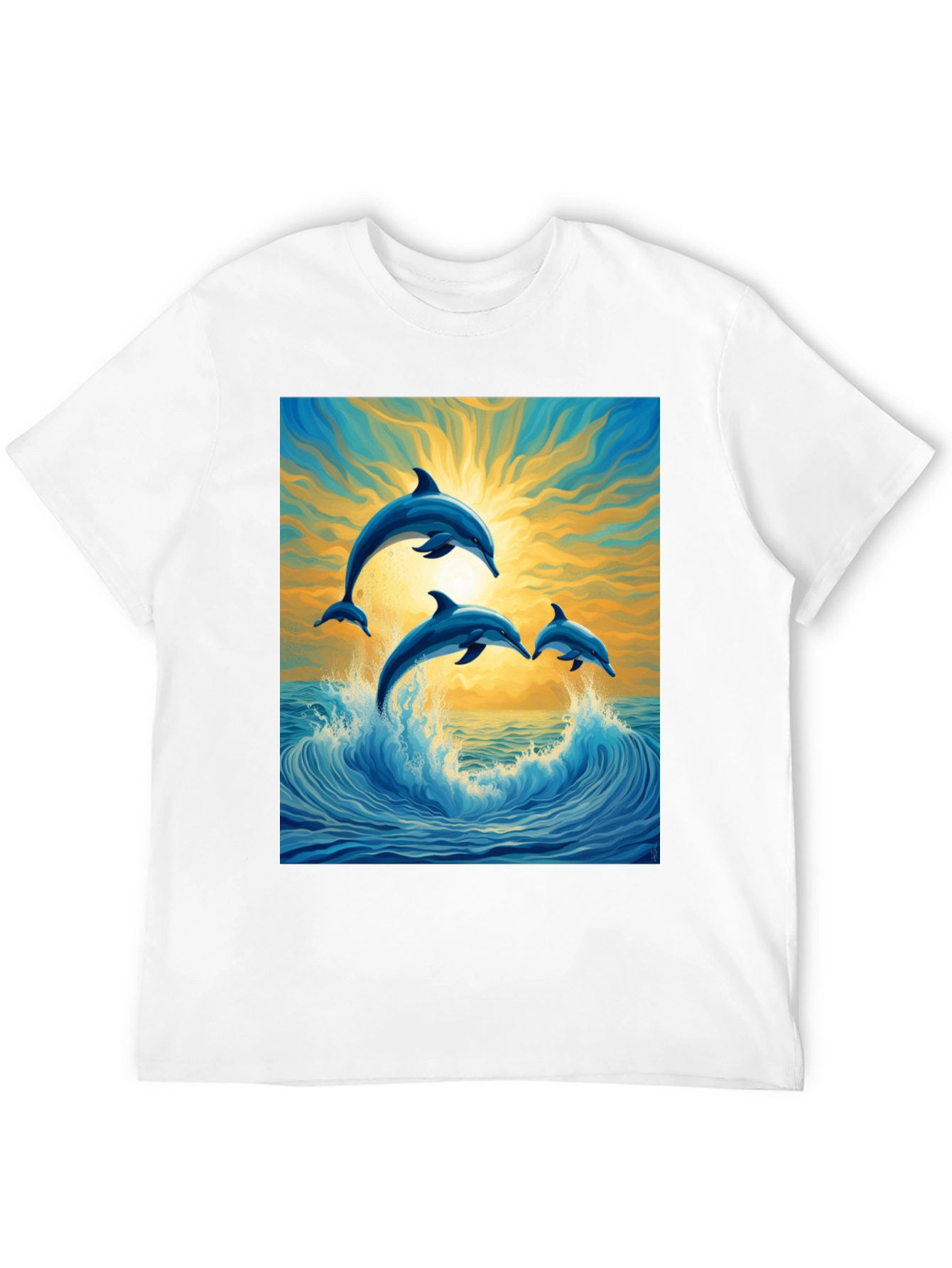 Black Dolphin Wave Graphic Tee - Stylish Ocean Lover's Shirt view 12