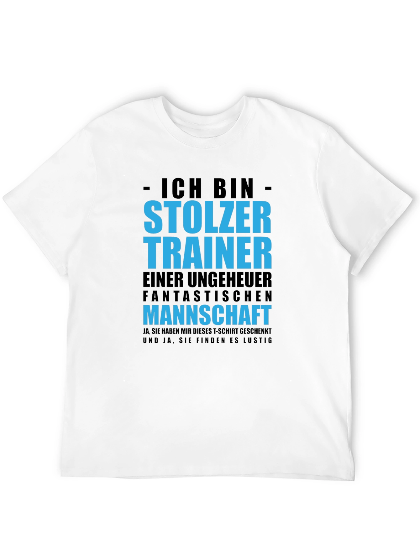 Black Proud Trainer T-Shirt - German Text Design view 12