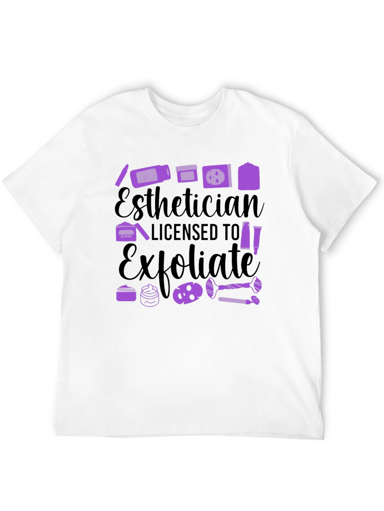 Black Esthetician Licensed to Exfoliate T-Shirt view 12
