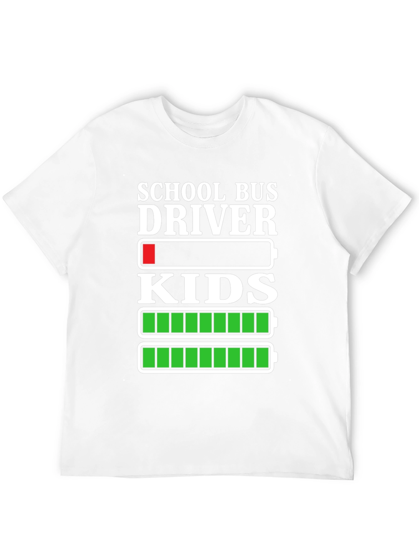Black School Bus Driver Battery T-Shirt view 12