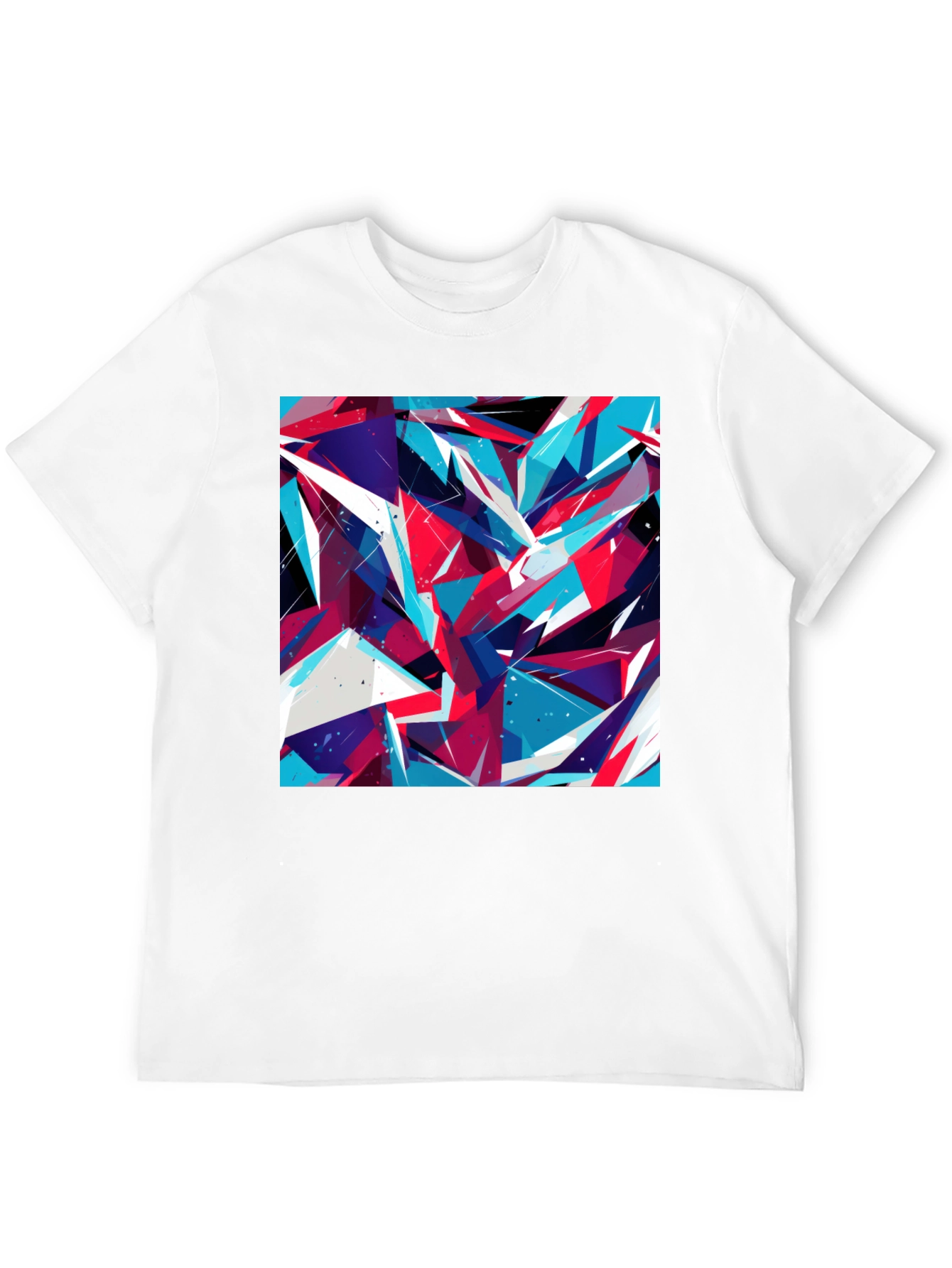 Black Abstract Geometric Print Black T-Shirt view 12
