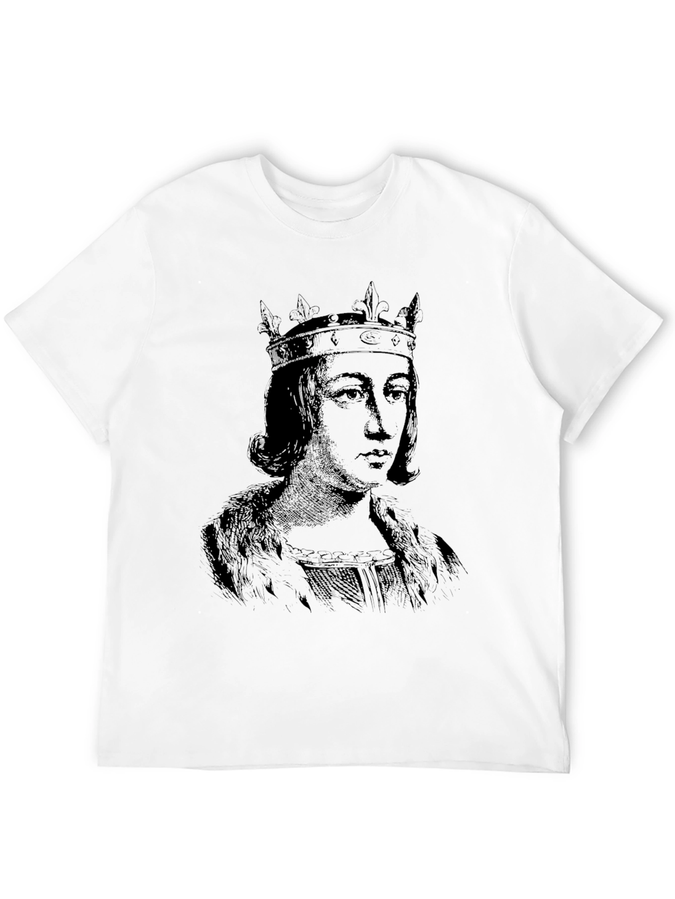 Black King Portrait Graphic Black T-Shirt view 12