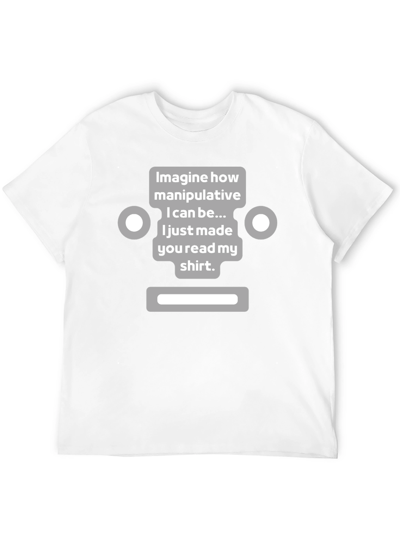 Black Manipulative Robot T-Shirt - Funny Graphic Tee view 12