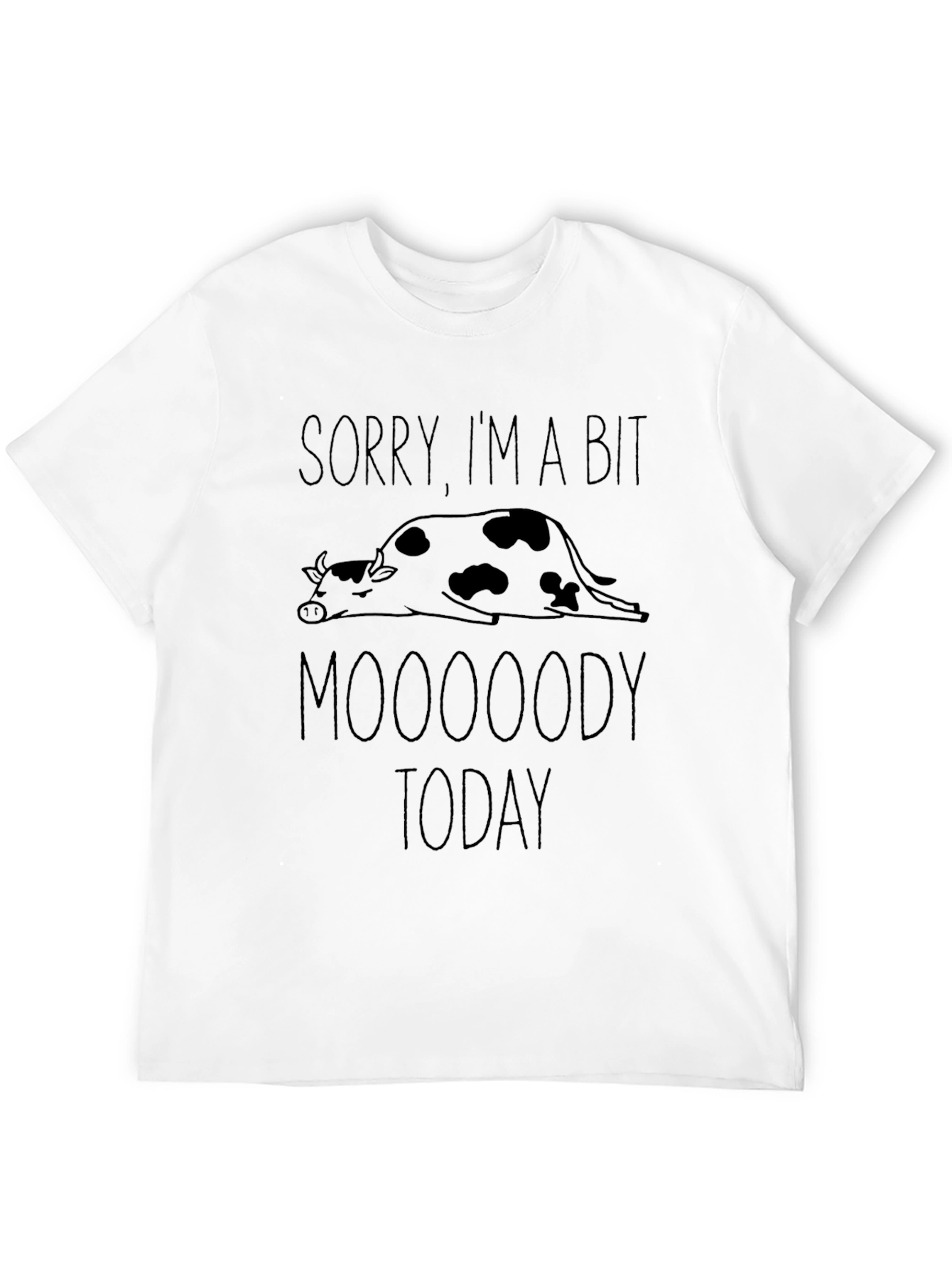 Black Moooody Today Graphic T-Shirt - Funny Cow Tee view 12