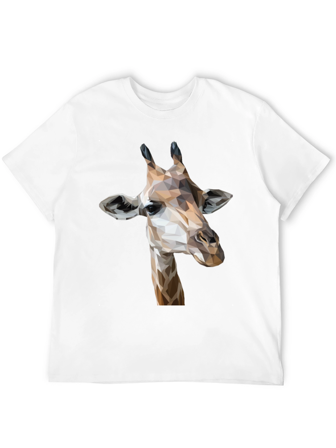 Black Geometric Giraffe Graphic Tee - Modern Animal Print Shirt view 12