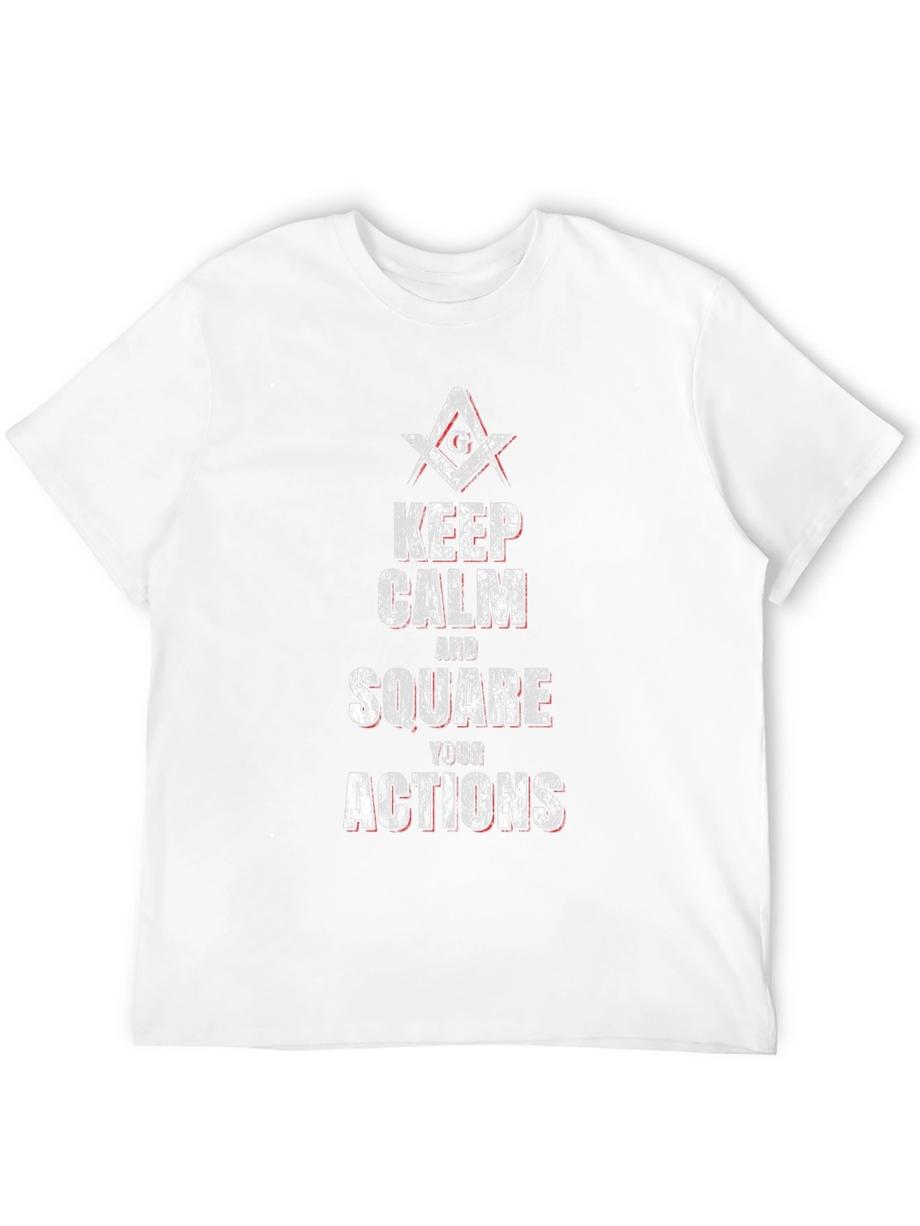 Black Keep Calm and Square Your Actions Masonic T-Shirt view 12