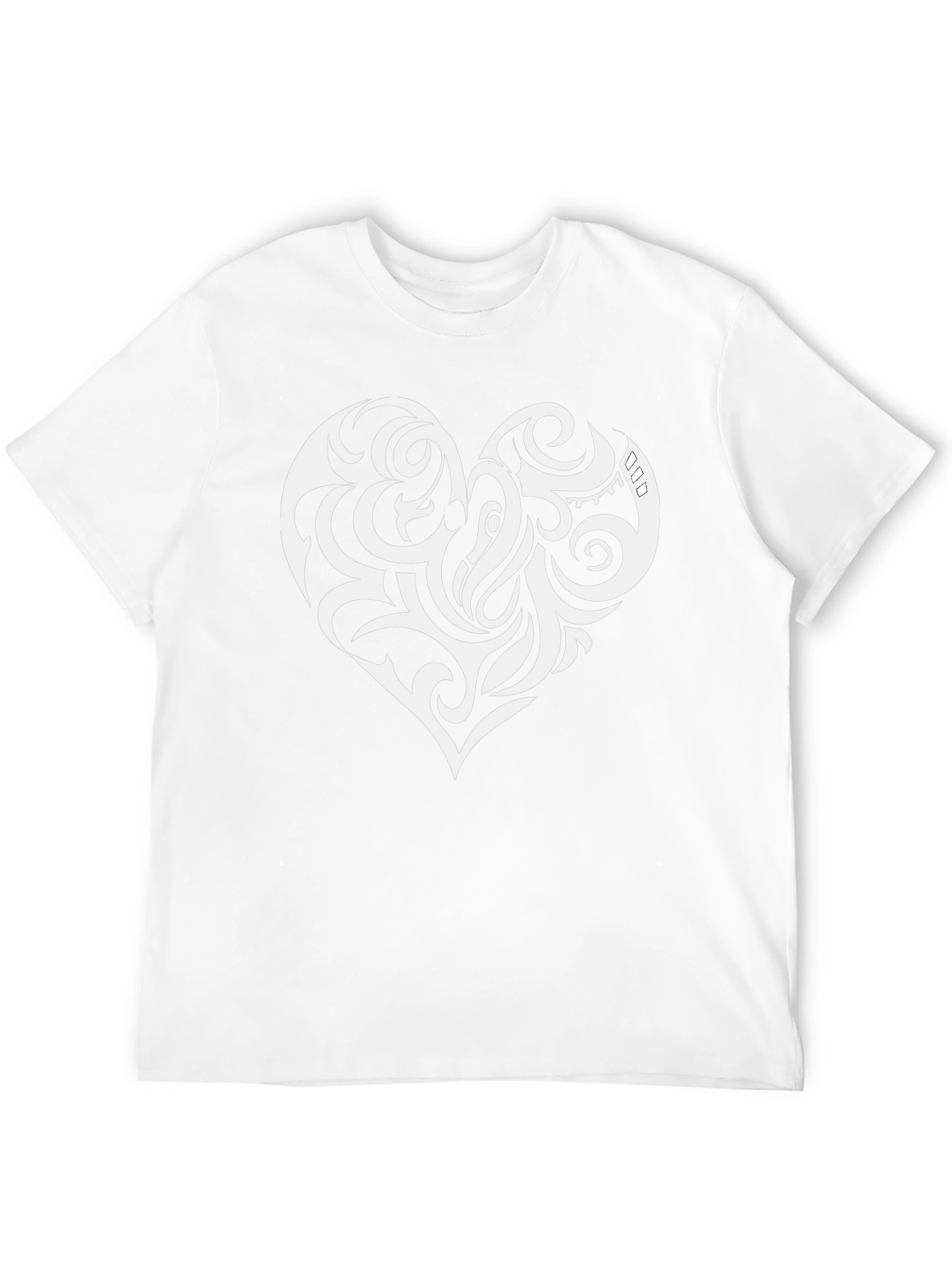 Black Tribal Heart Graphic Black T-Shirt view 12