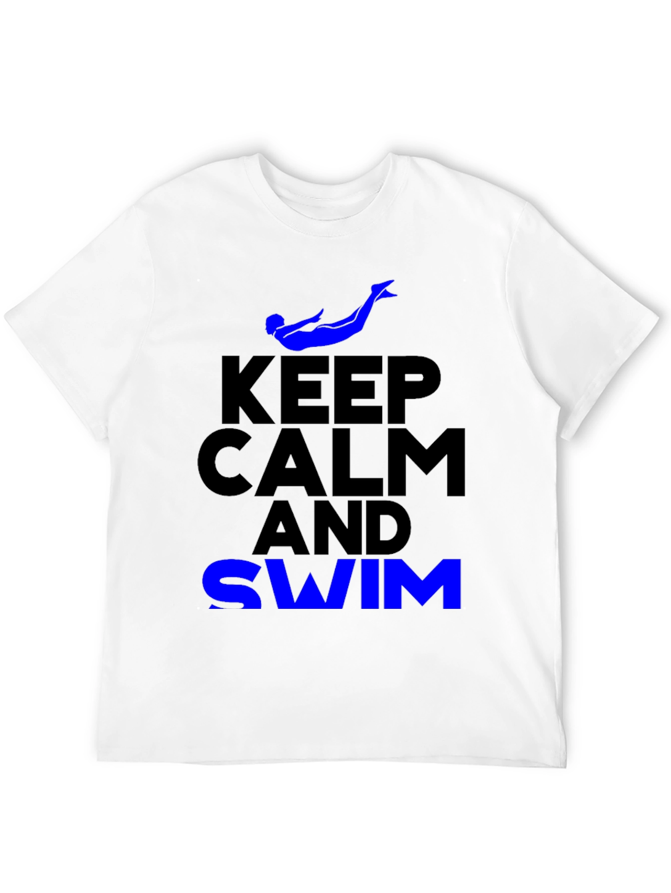 Black Keep Calm and Swim Graphic Tee - Blue view 12