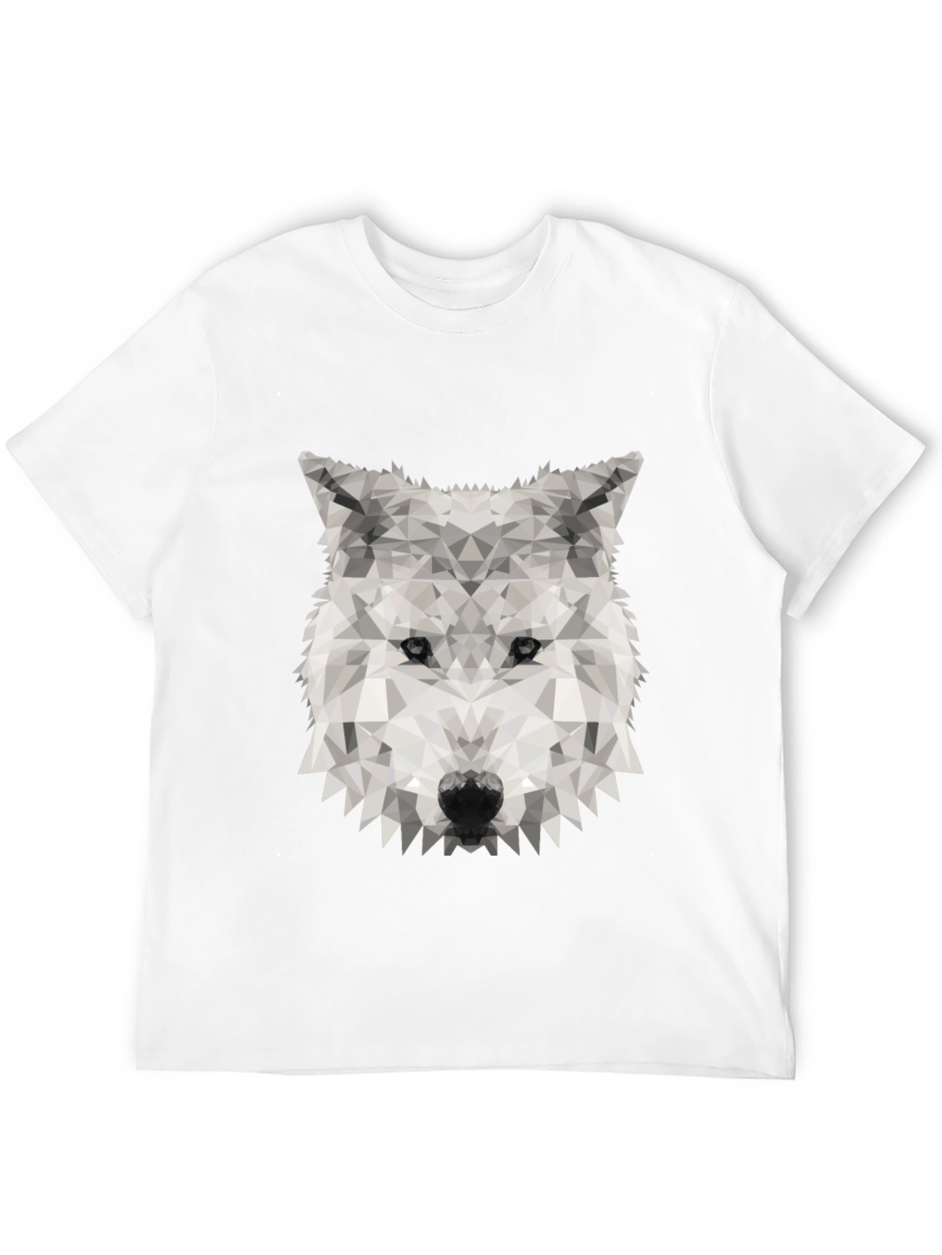Black Geometric Wolf Graphic Tee - Stylish Black T-Shirt view 12