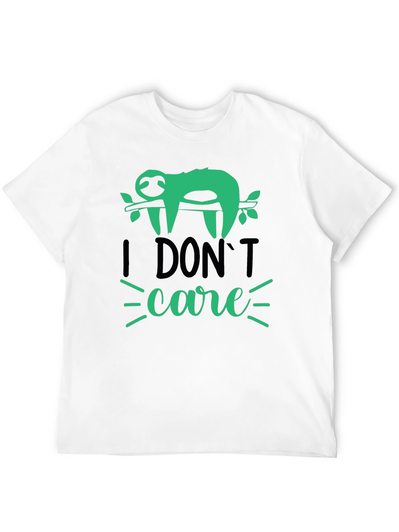 Black I Don't Care Sloth T-Shirt - Funny Graphic Tee view 12