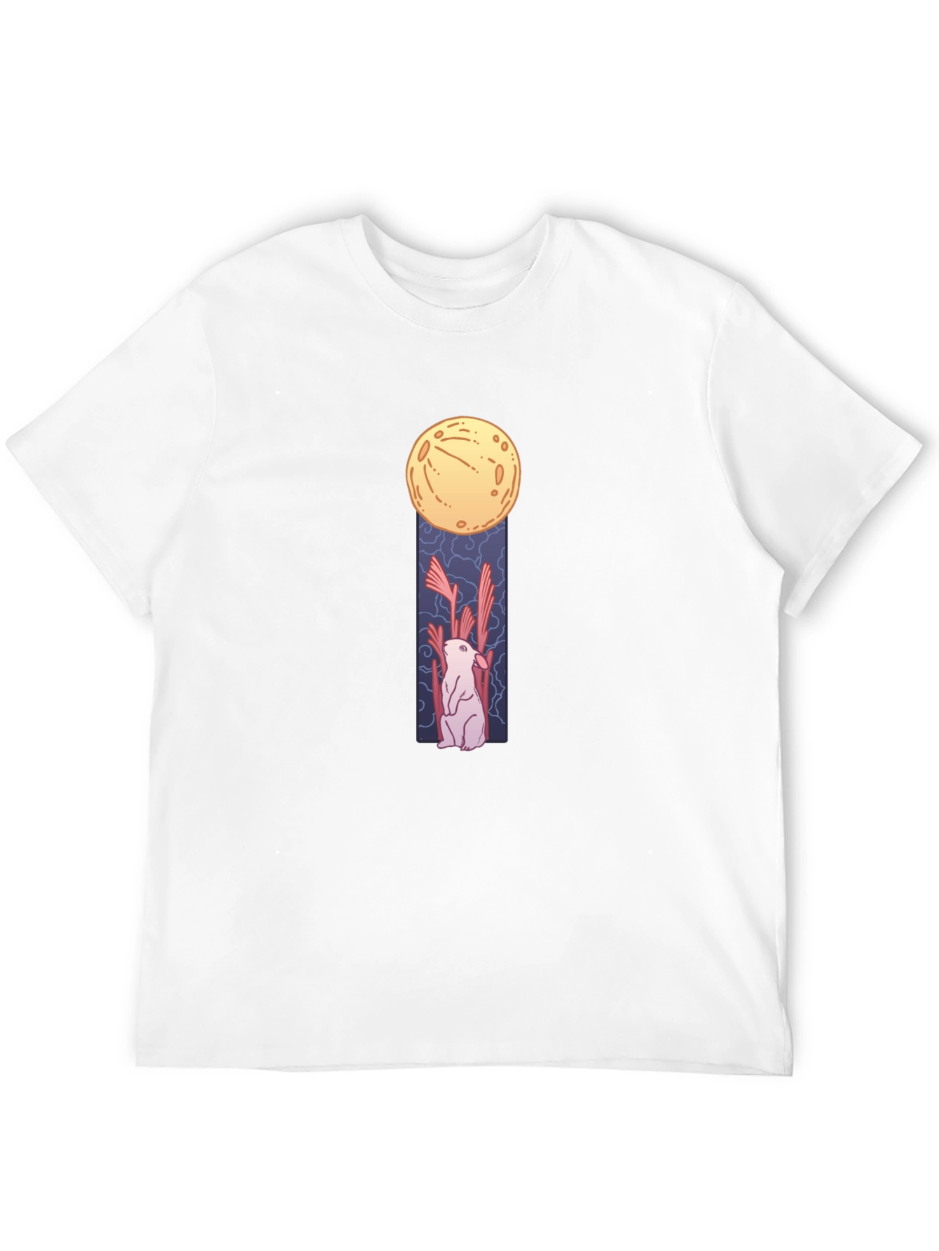 Black Rabbit Moon Black T-Shirt - Unique Graphic Tee view 12