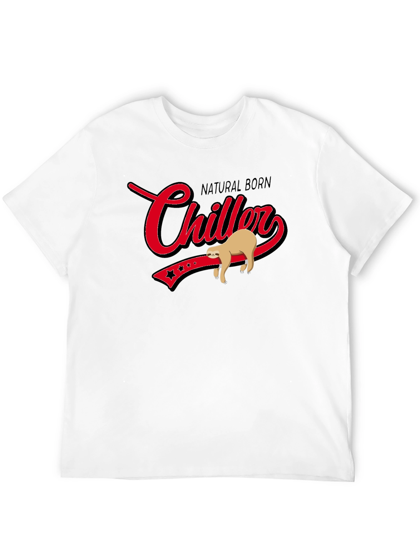 Black Natural Born Chiller Sloth Graphic T-Shirt view 12