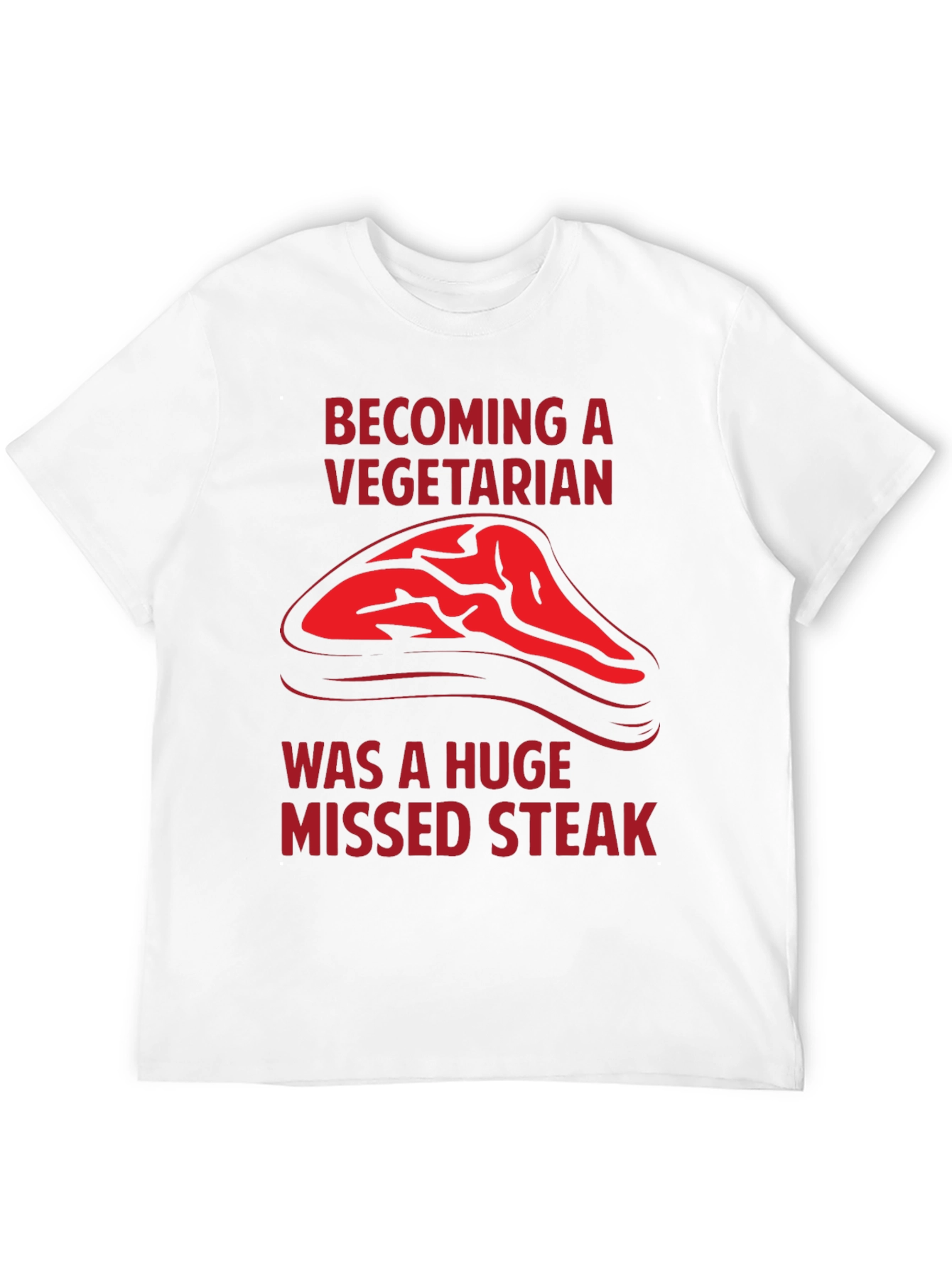Black Becoming a Vegetarian Missed Steak T-Shirt view 12