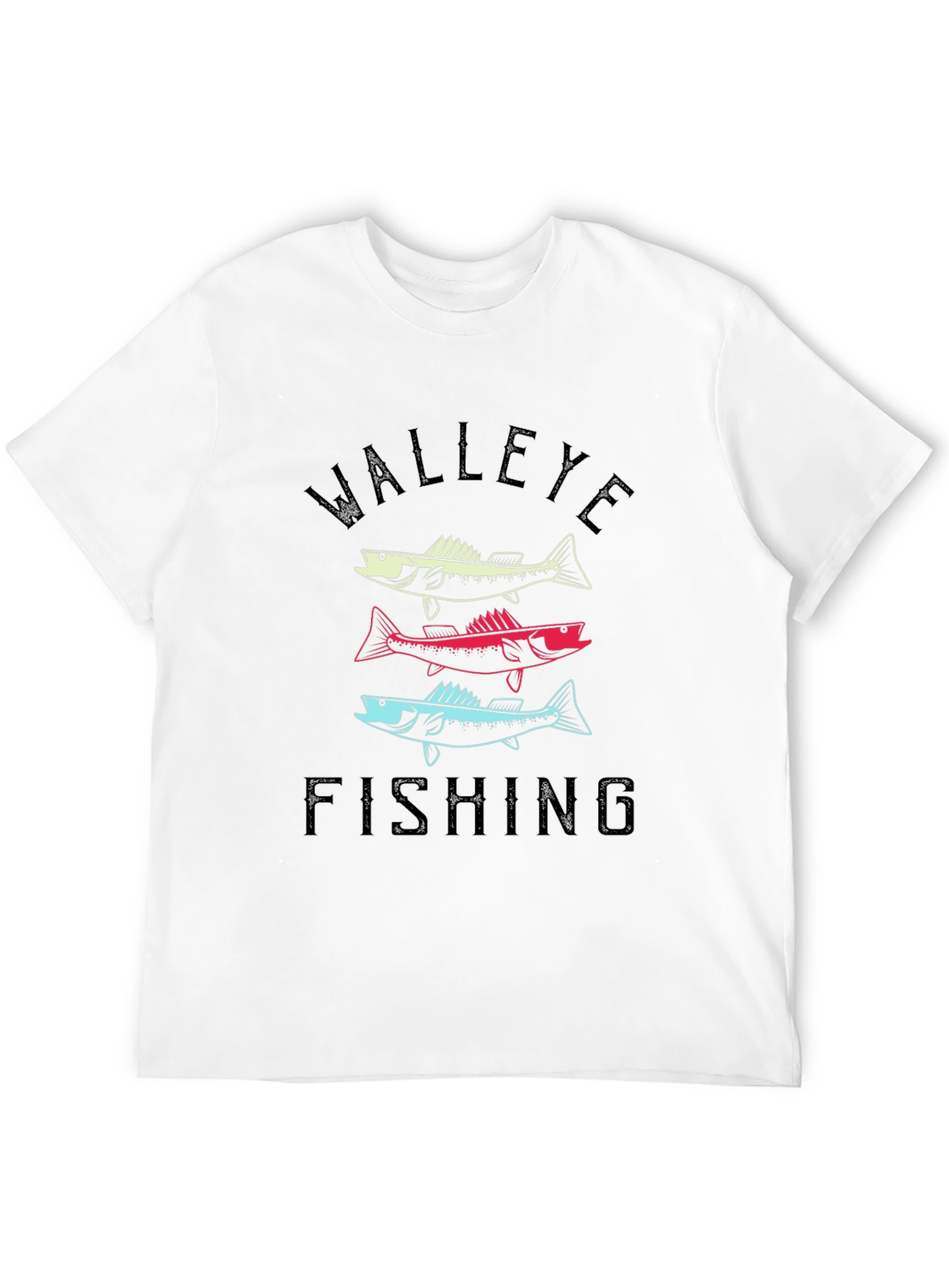 Black Walleye Fishing T-Shirt - Cool Graphic Design view 12