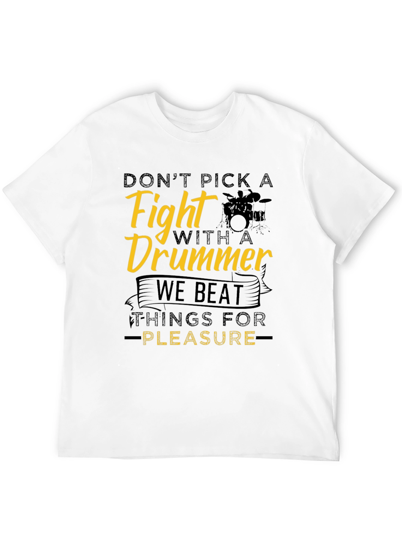 Black Don't Pick a Fight Drummer Black T-Shirt view 12