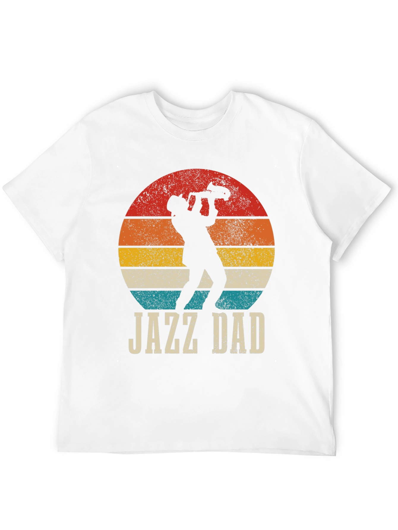 Black Jazz Dad Graphic Tee - Retro Sunset Design view 12
