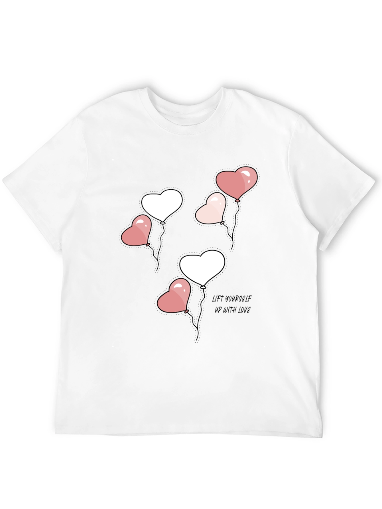 Black Heart Balloons Graphic Tee - Lift Yourself Up With Love view 12
