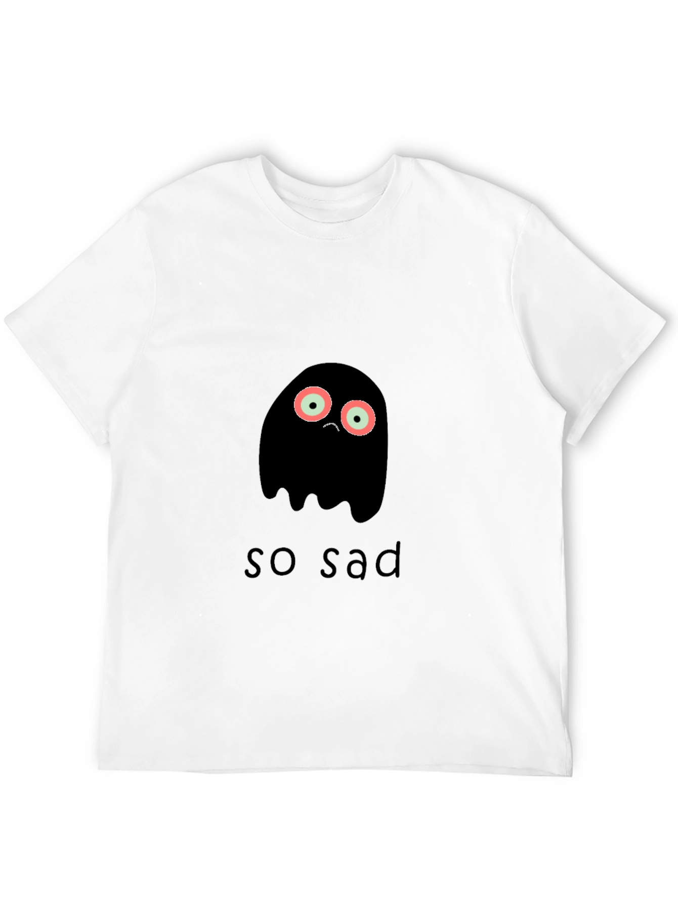 Black Sad Ghost Graphic Tee - Unisex Black T-Shirt view 12