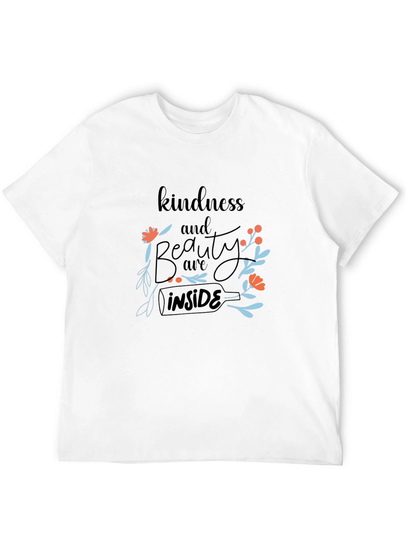 Black Kindness Inside Floral Black T-Shirt view 12