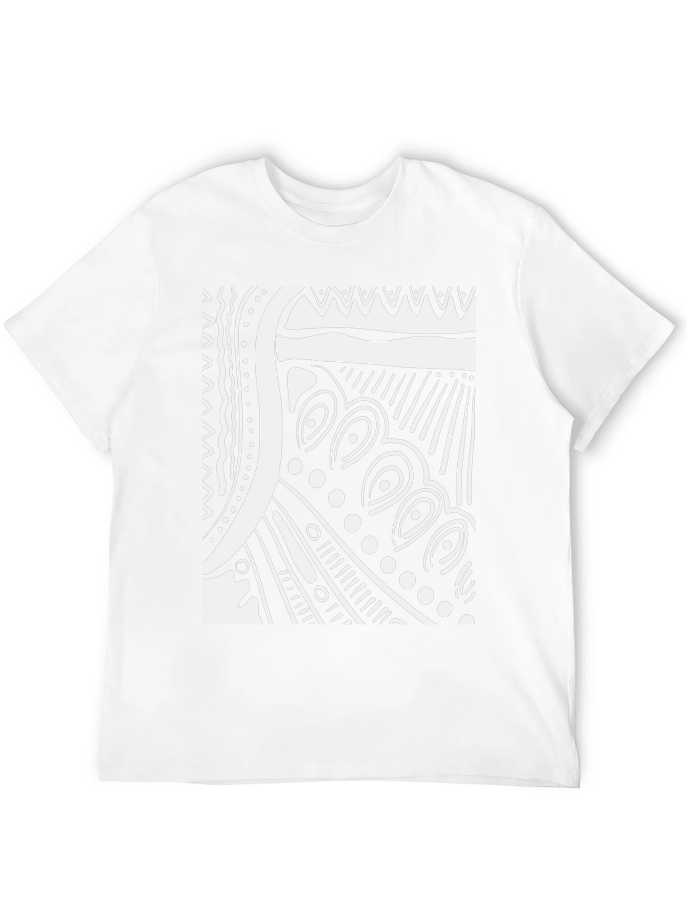 Black Abstract Tribal Design Black T-Shirt view 12