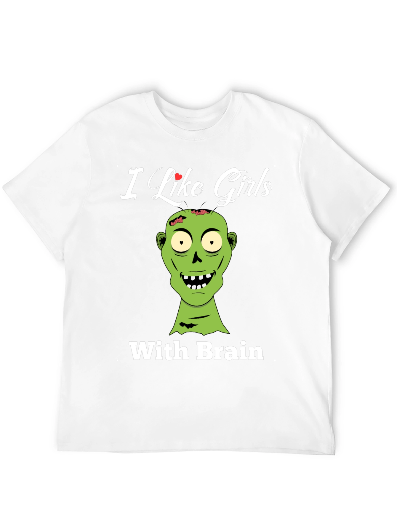Black Zombie Lover T-Shirt - I Like Girls With Brains! view 12
