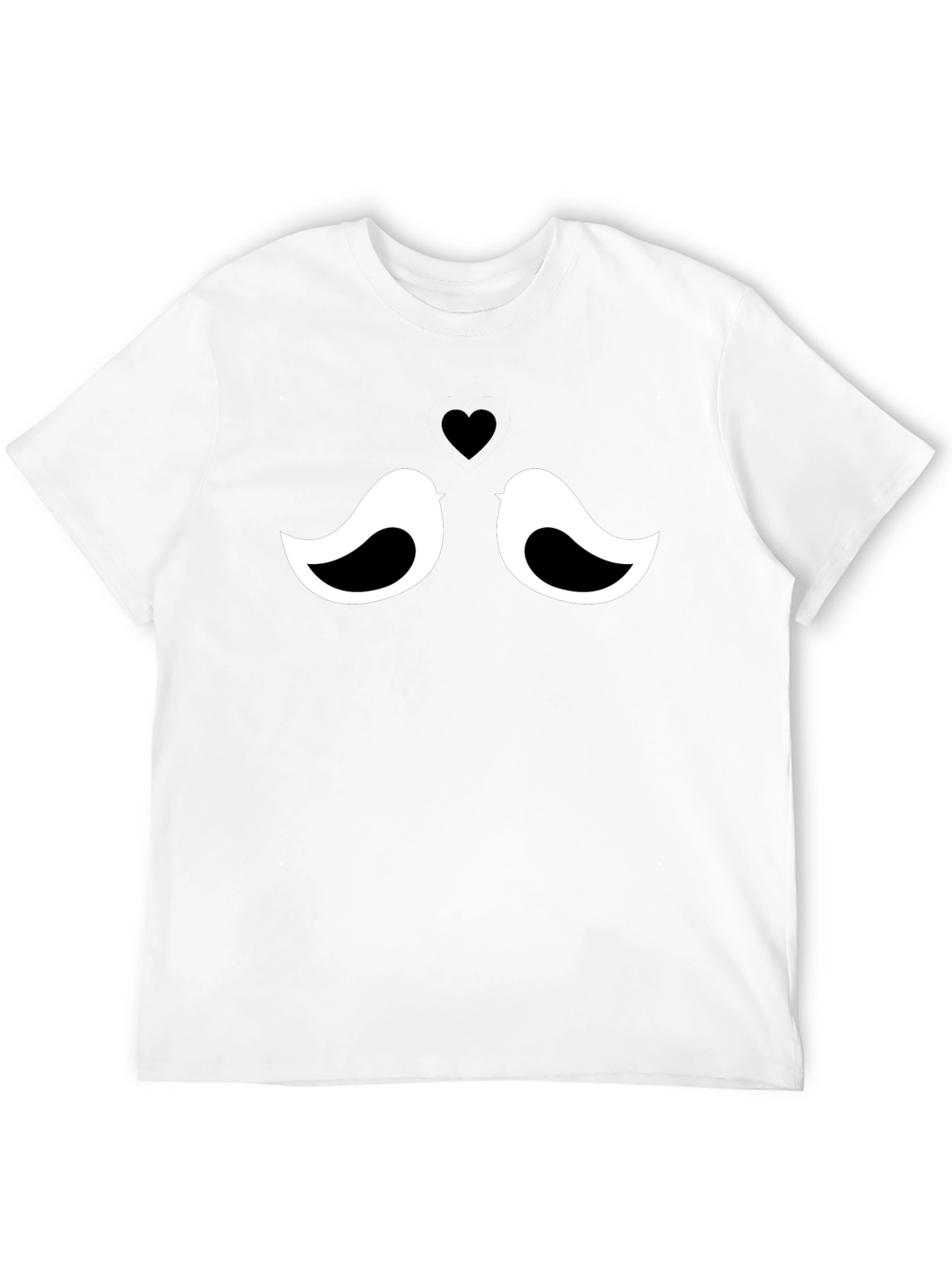 Black Love Birds Graphic T-Shirt - Unisex Casual Tee view 12