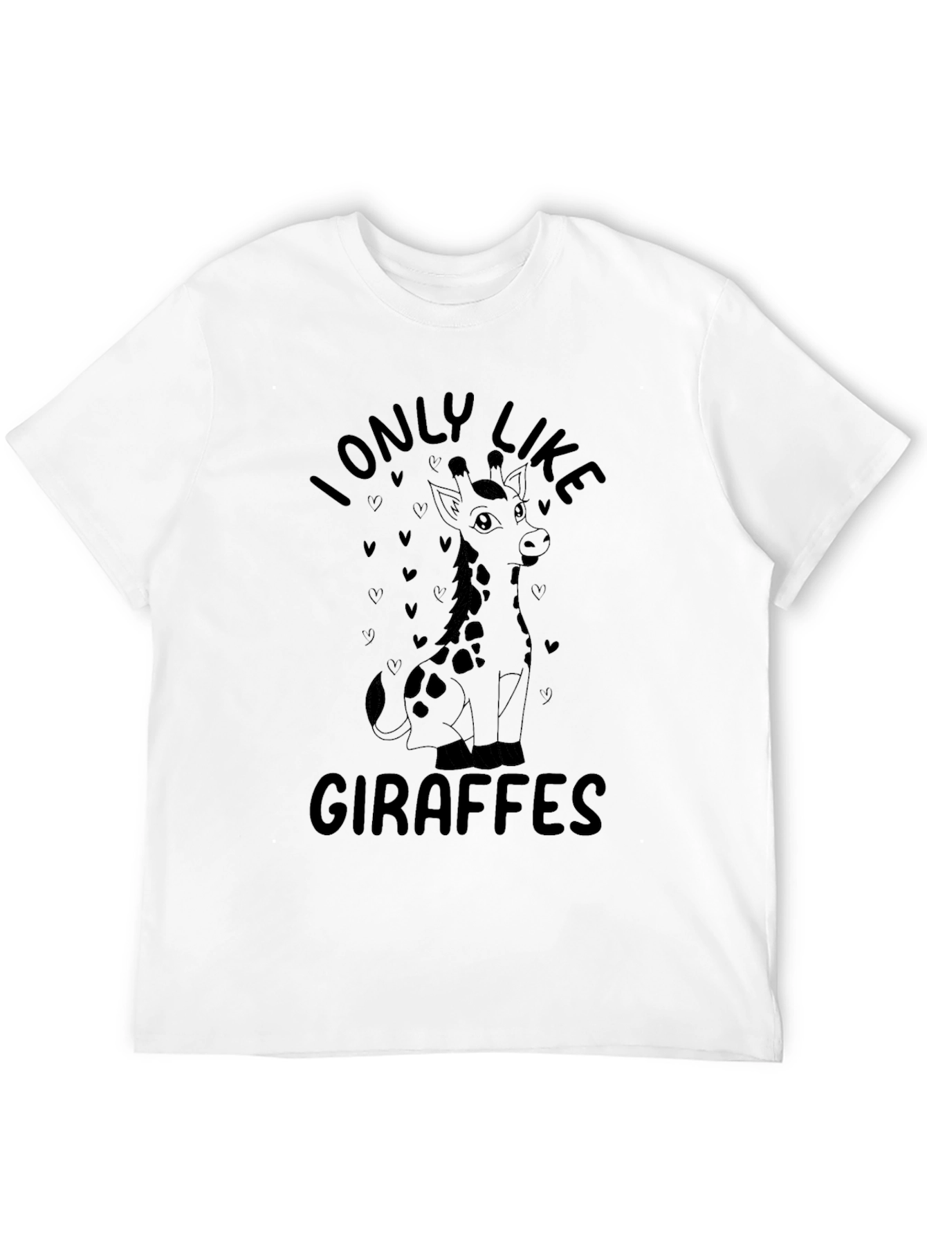 Black I Only Like Giraffes T-Shirt view 12