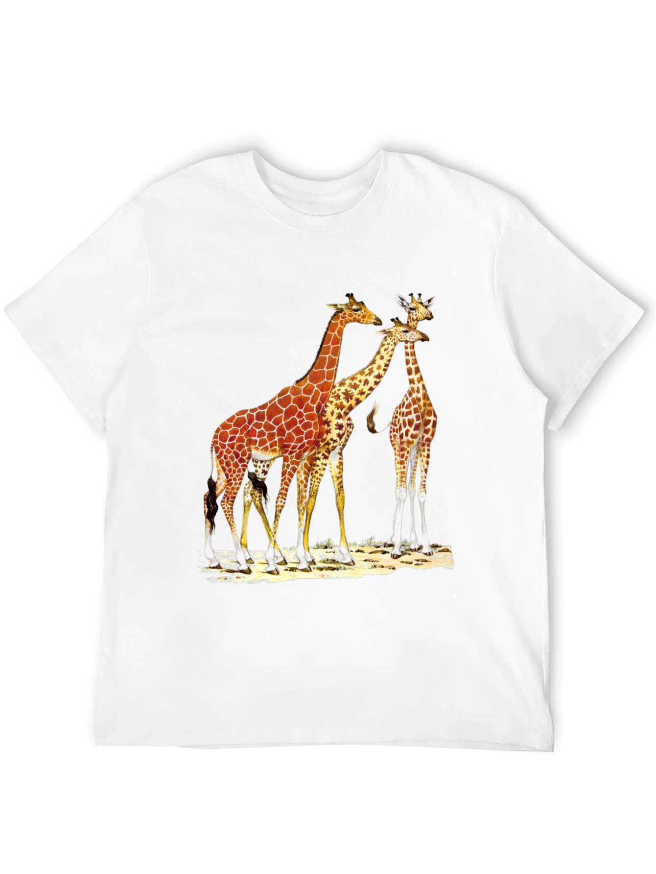 Black Giraffe Graphic Print Black T-Shirt view 12
