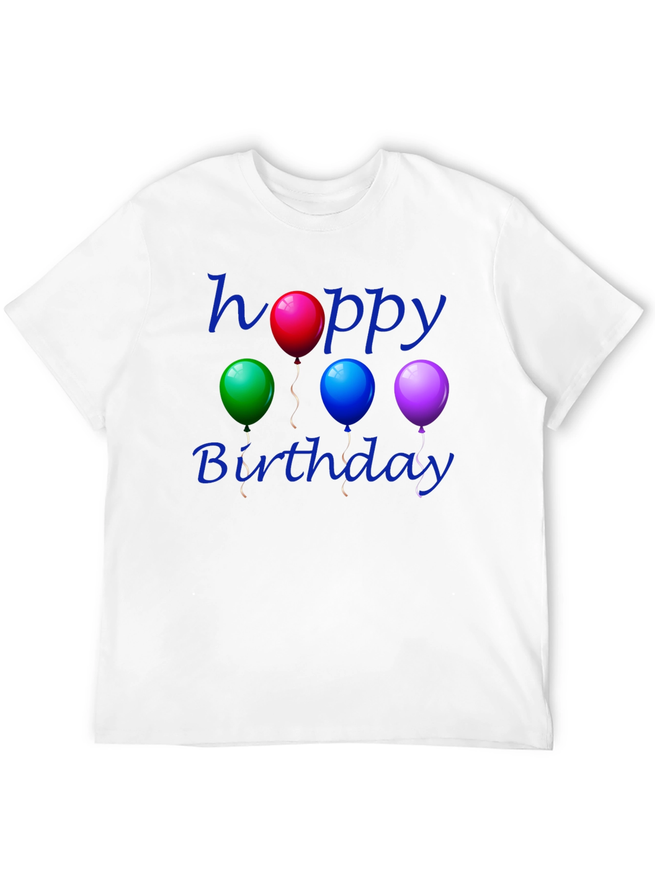 Black Happy Birthday Balloon T-Shirt - Black Cotton view 12