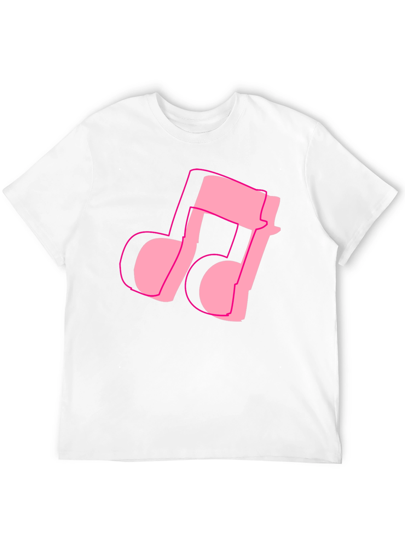 Black Pink Music Note Graphic Black T-Shirt view 12