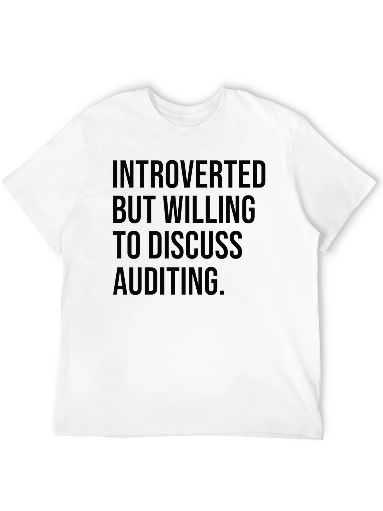 Black Introverted Auditing T-Shirt - Black Cotton Tee view 12