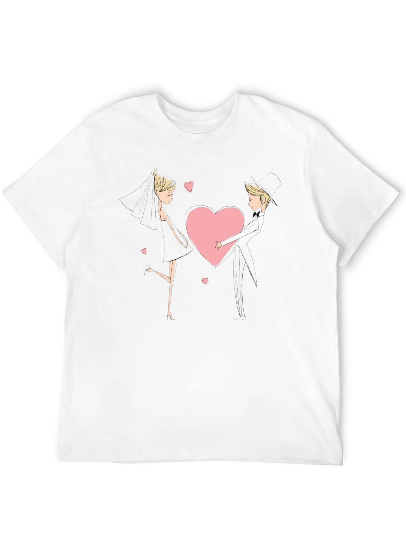 Black Romantic Couple Heart Graphic Black T-Shirt view 12