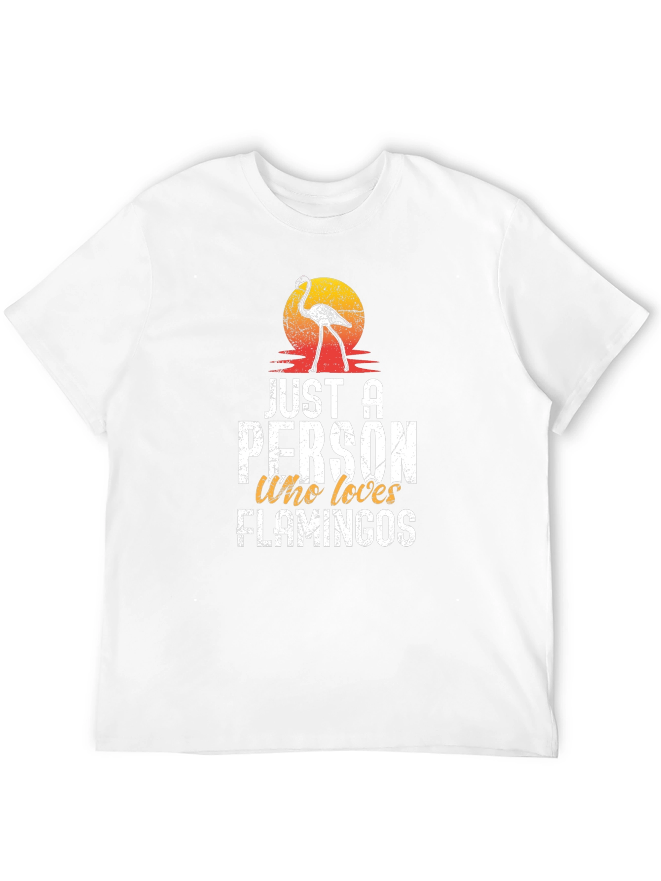 Black Just A Person Who Loves Flamingos Graphic T-Shirt view 12