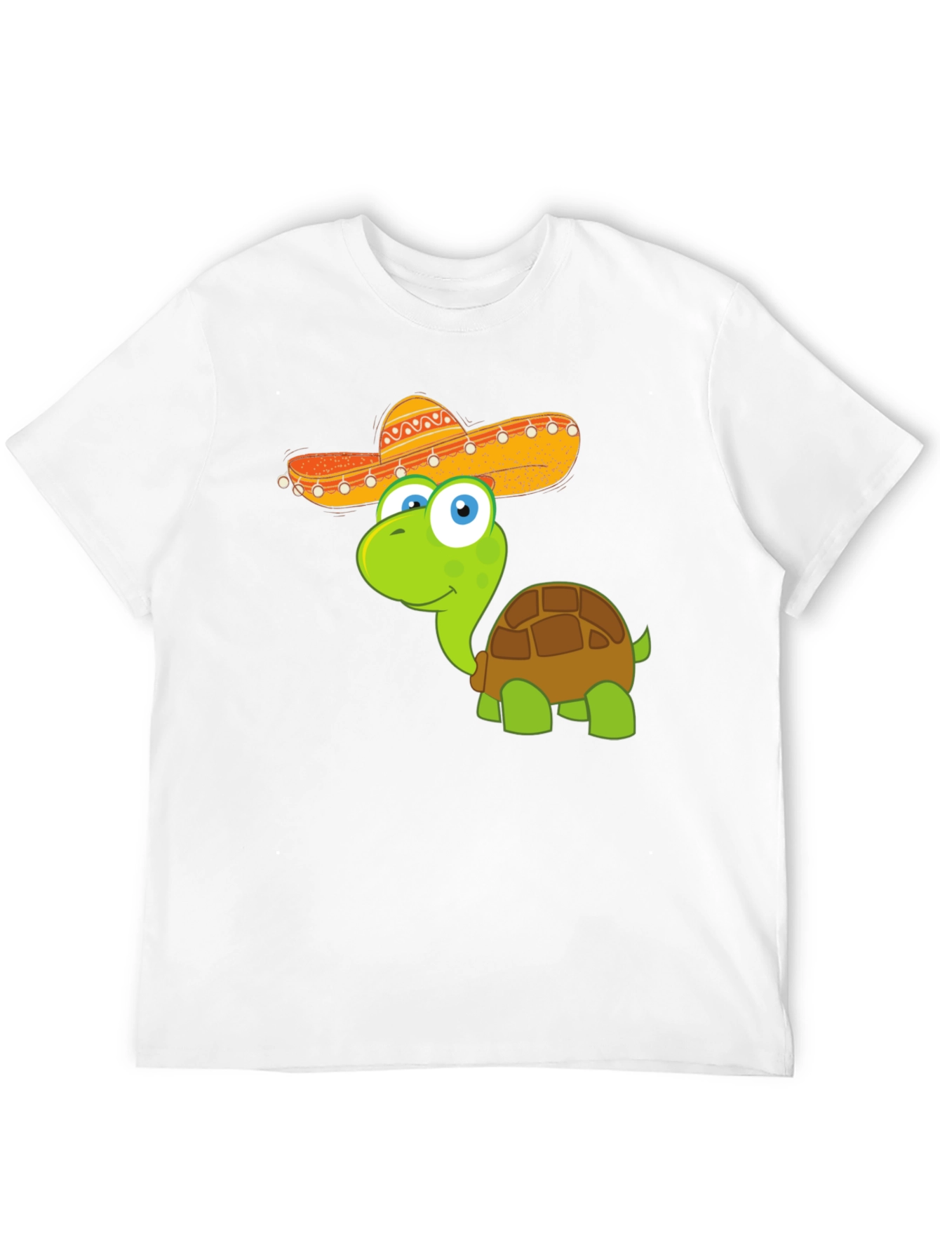 Black Cartoon Turtle with Sombrero T-Shirt view 12