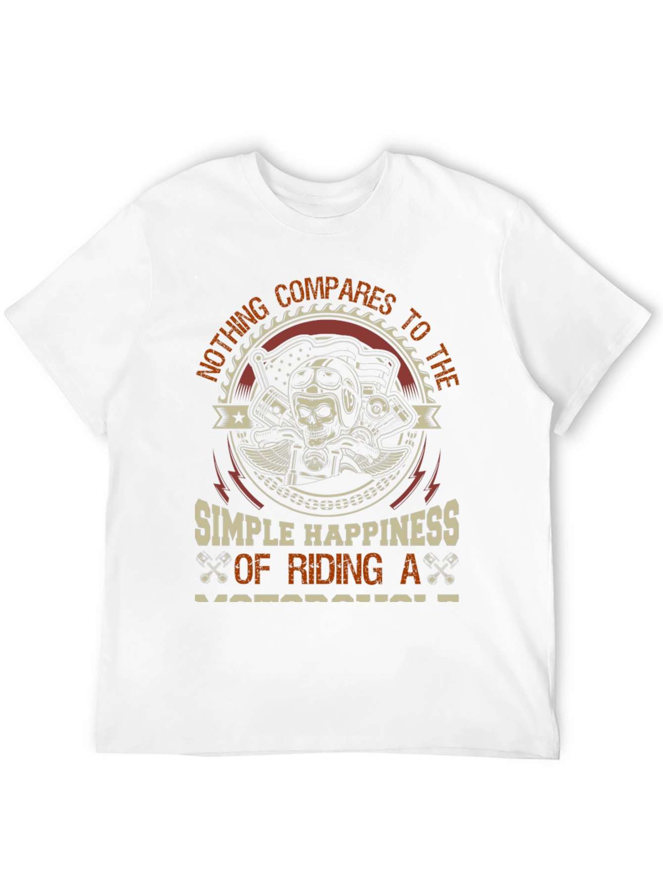 Black Motorcycle Rider T-Shirt - Simple Happiness Design view 12