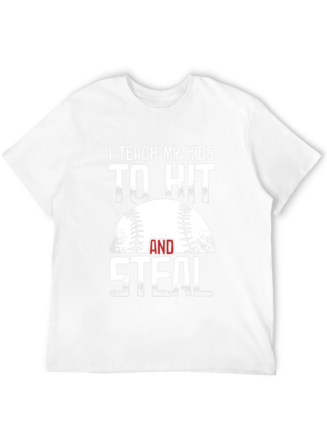 Black I Teach My Kids To Hit and Steal Baseball T-Shirt view 12