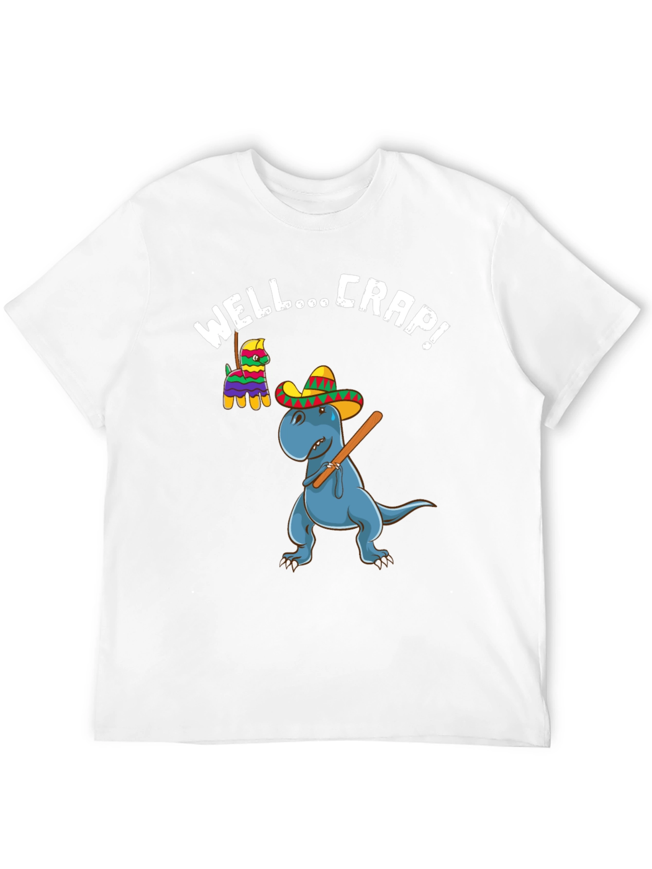 Black Dinosaur Piñata Funny Graphic T-Shirt view 12