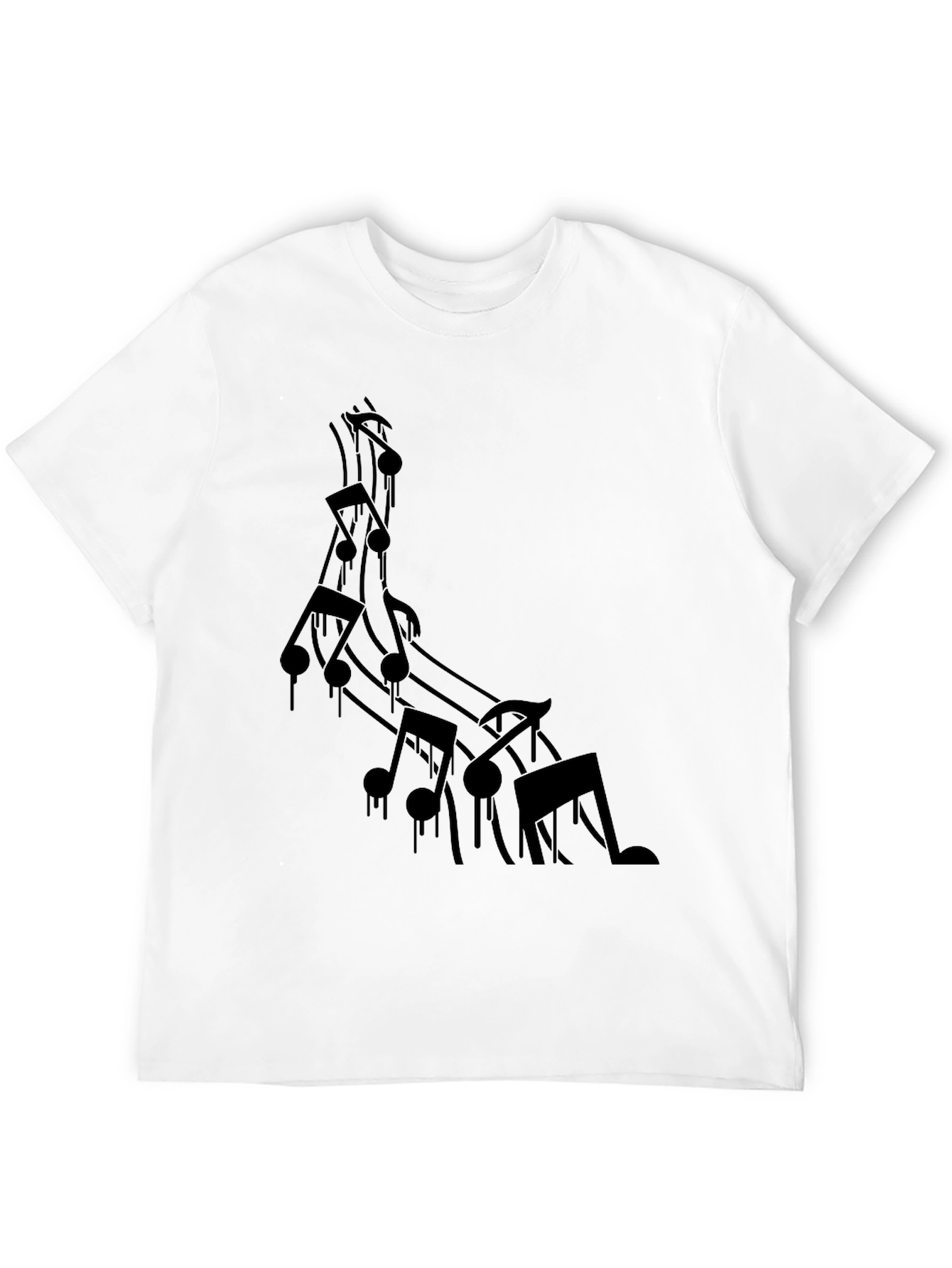 Black Musical Note Graphic Tee - Men's Black T-Shirt view 12