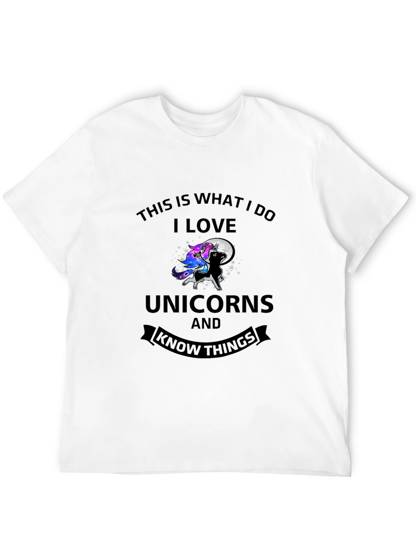 Black I Love Unicorns & Know Things Graphic Tee view 12