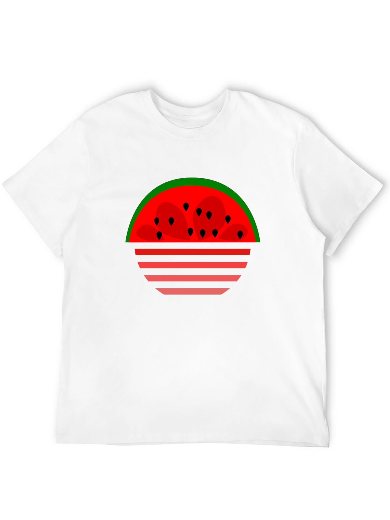Black Watermelon Sunset Graphic Tee - Black Cotton T-Shirt view 12