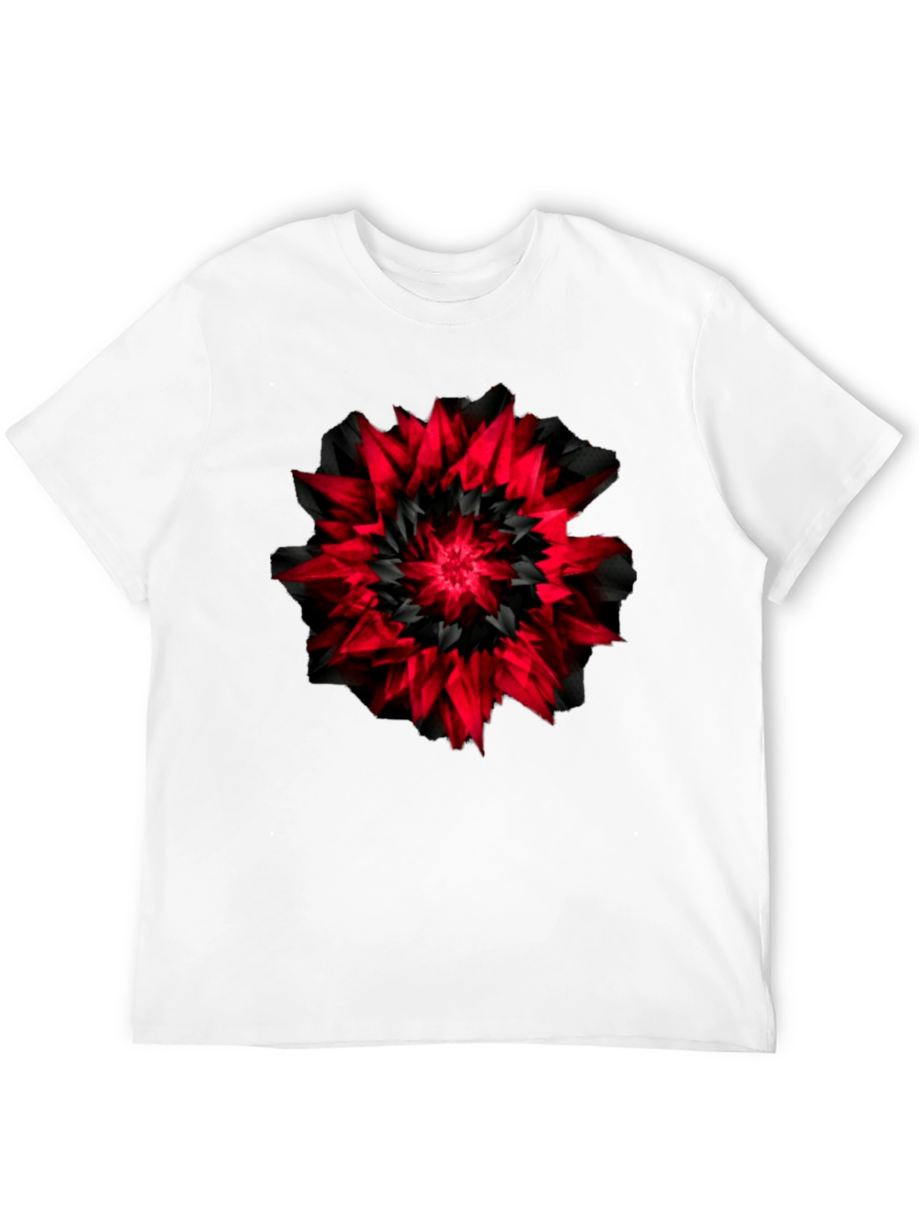 Black Abstract Black & Red Graphic Tee view 12