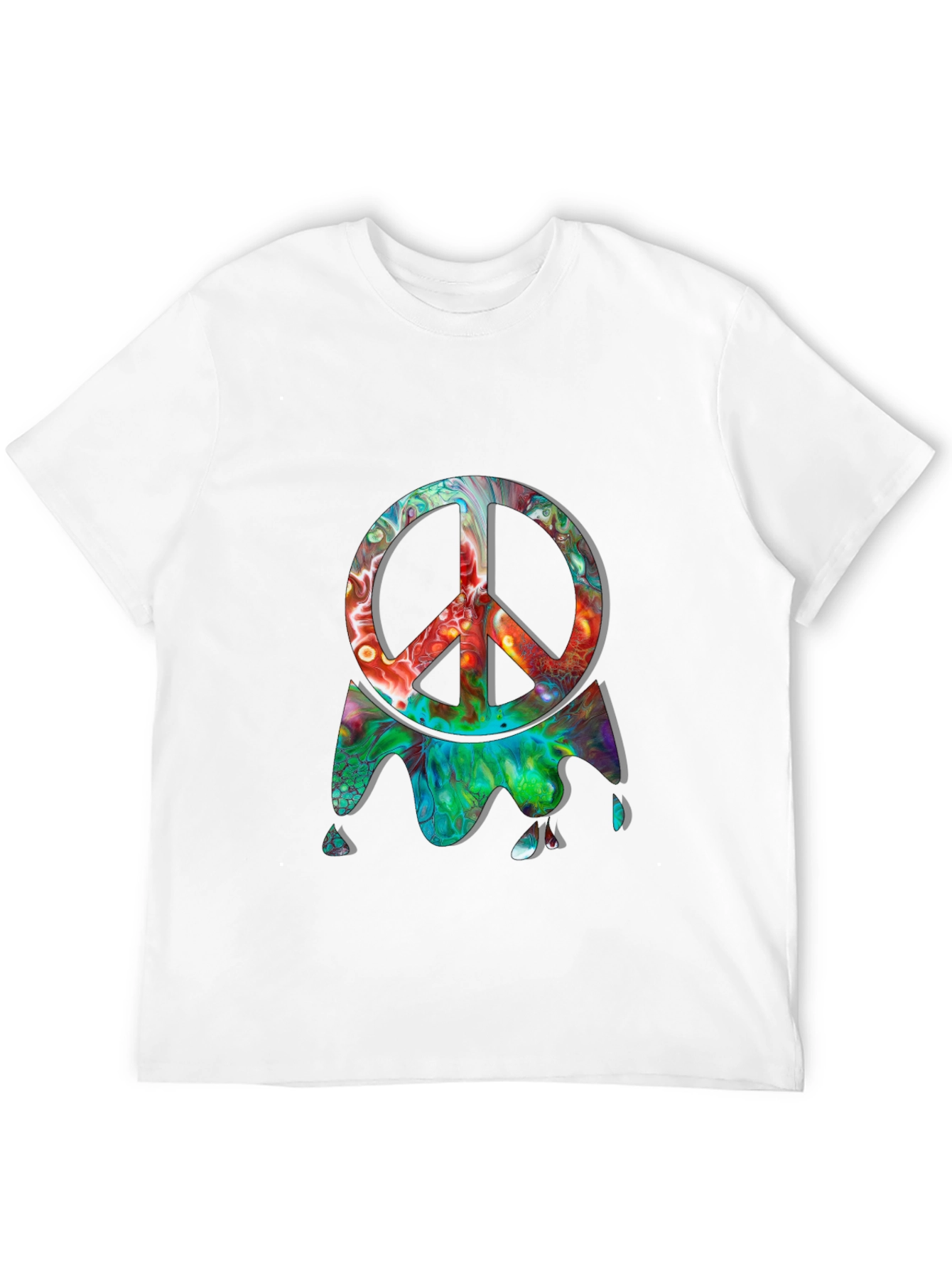 Black Psychedelic Peace Sign Black Graphic Tee view 12