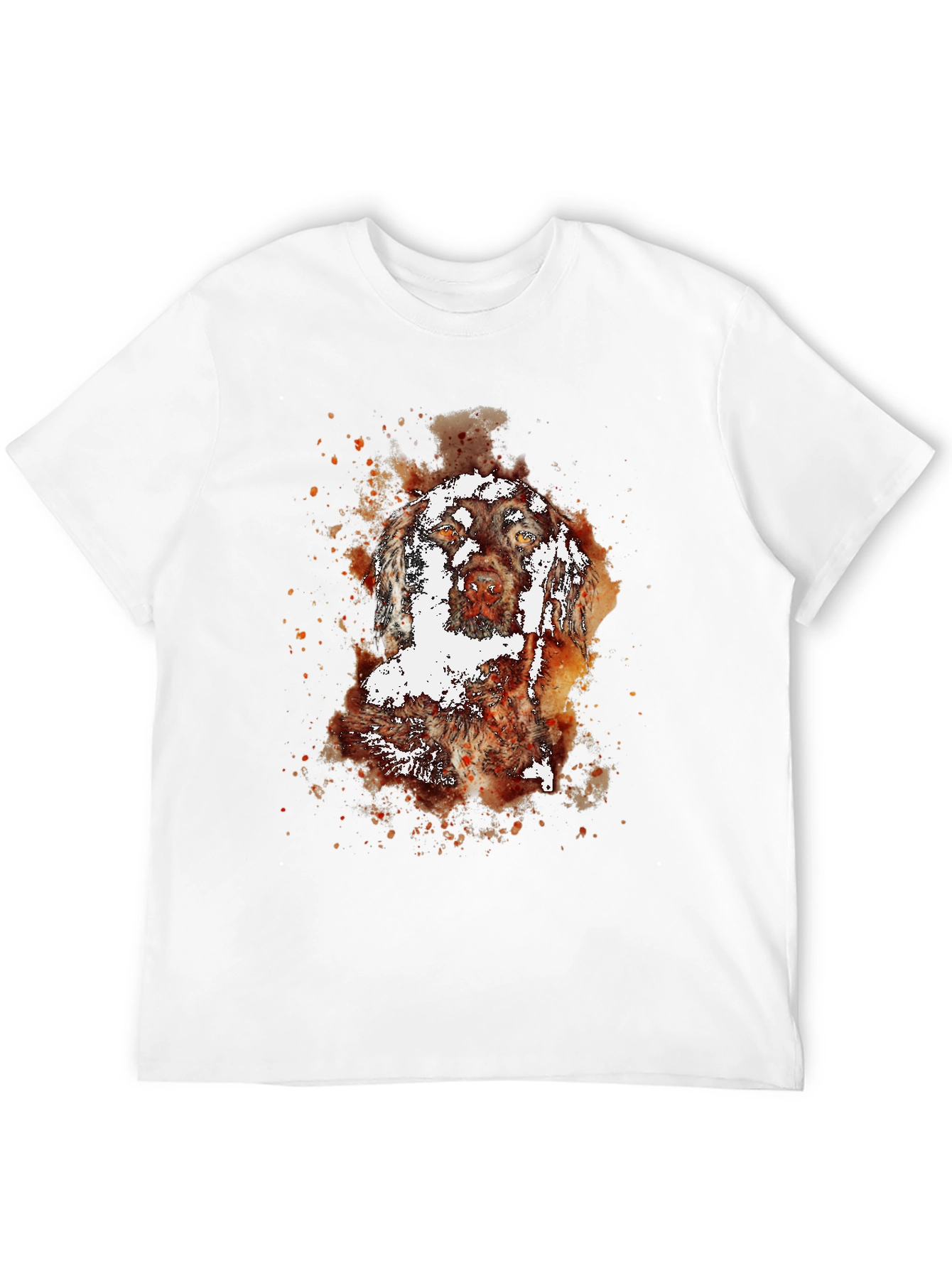 Black Dog Watercolor Print Black T-Shirt view 12