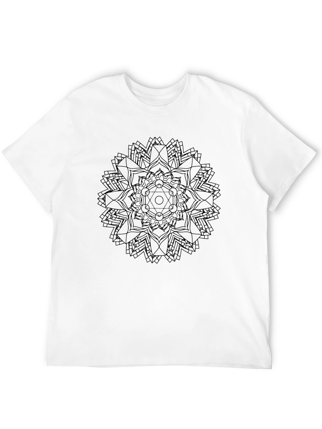 Black Geometric Mandala Graphic Tee - Black view 12