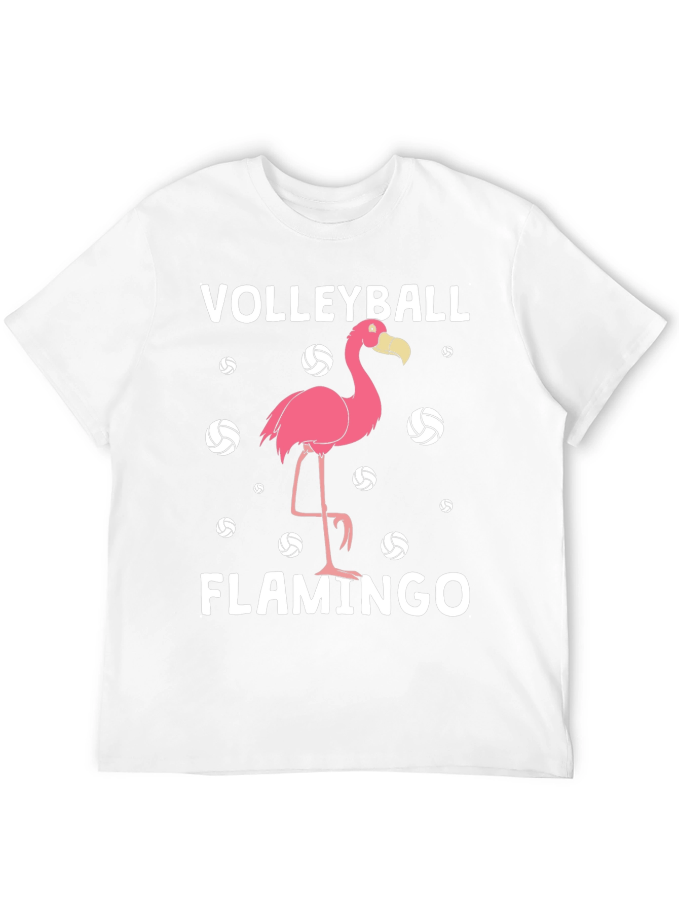 Black Volleyball Flamingo T-Shirt - Funny Graphic Tee view 12