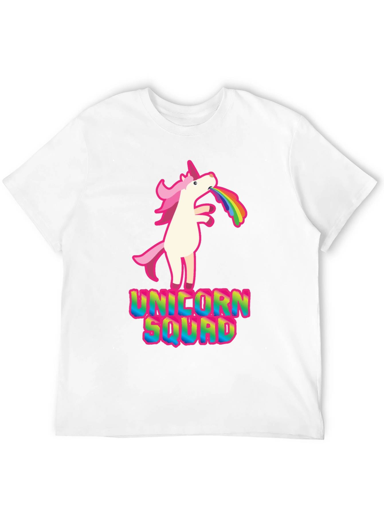 Black Unicorn Squad Graphic T-Shirt - Rainbow Vomit Design view 12
